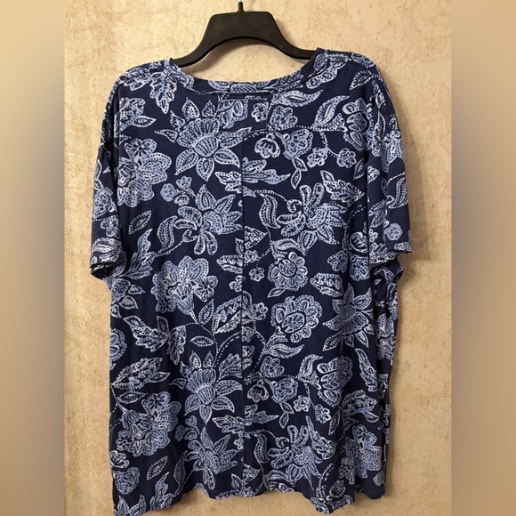 We The Free Floral Blue Washed Women's Top - Picture 4 of 6